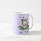 Funny niedlich Virgo Star Schild Zodiac Katze mit  Kaffeetasse (VorderseiteRechts)