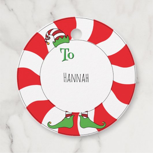 Funny Niedlich Warme Wünsche & Elf Kisses Geschenkanhänger (Rückseite)