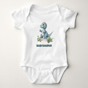 Funny Niedlich Watercolor Dinosaurier Personalisie Baby Strampler