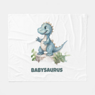 Funny Niedlich Watercolor Dinosaurier Personalisie Fleecedecke