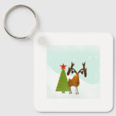 Funny Niedlich Whimsisiday Holiday Moose Schlüsselanhänger (Vorderseite)