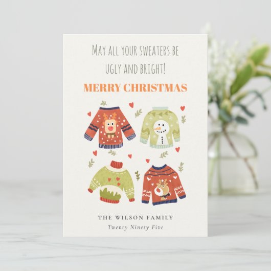 Funny Niedlich Winter Weihnachten Hört Ugly Sweate (Stehend Vorderseite)