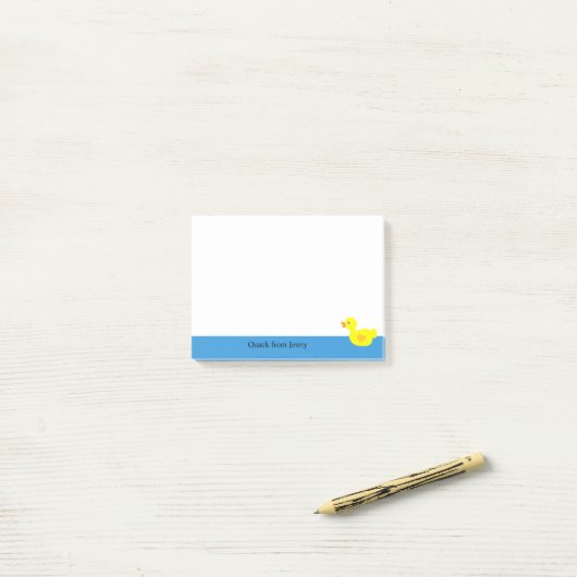 Funny Niedlich Yellow Duck Animal Individuelle Nam Post-it Klebezettel (Auf Schreibtisch)