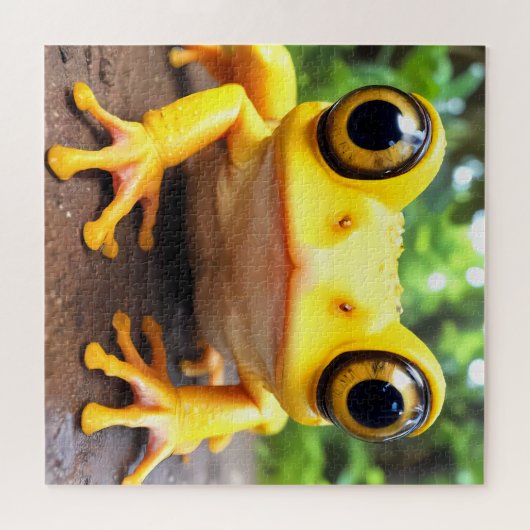 Funny Niedlich Yellow Frog Jigsaw Puzzle (Horizontal)