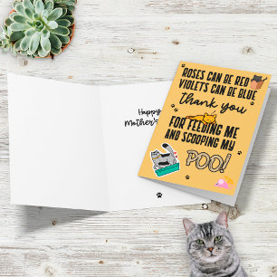 Funny Niedlich Yellow Happy Mother Day From Cat Karte