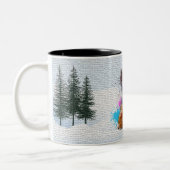 Funny, Niedlich Yorkie Dog Weihnachten Zweifarbige Tasse (Links)