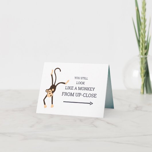 Funny Niedlich You Monkey Business Anzug 21. Gebur Karte (Vorderseite)
