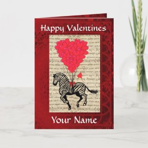 Funny niedlich Zebra Valentinstag Feiertagskarte