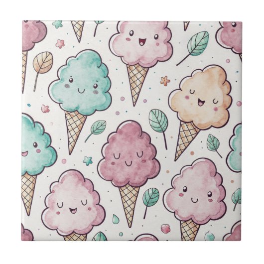 Funny niedliche Baumwollbonbons Kawaii nahtlos Mus Fliese (Vorderseite)