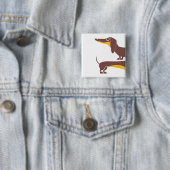 Funny niedliche Dackel für Langhundeeltern Button (Beispiel)