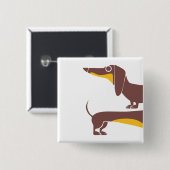 Funny niedliche Dackel für Langhundeeltern Button (Vorne & Hinten)
