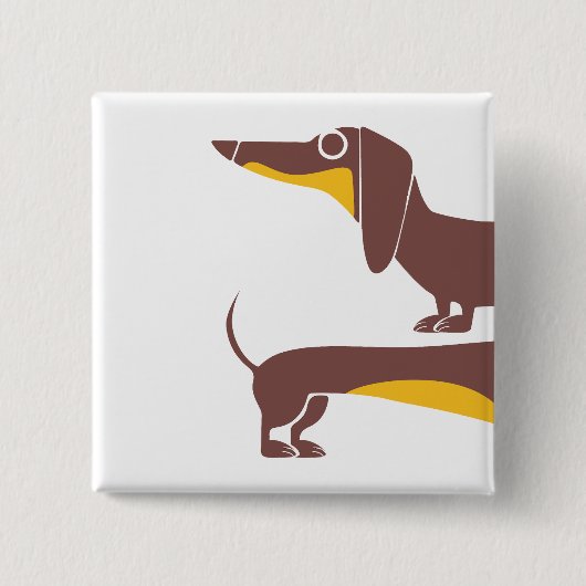 Funny niedliche Dackel für Langhundeeltern Button (Vorderseite)