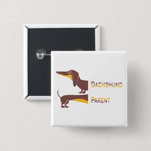 Funny niedliche Dackel für Langhundeeltern Button (Vorne & Hinten)