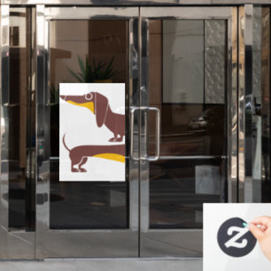 Funny niedliche Dackel für Langhundeeltern Fensteraufkleber