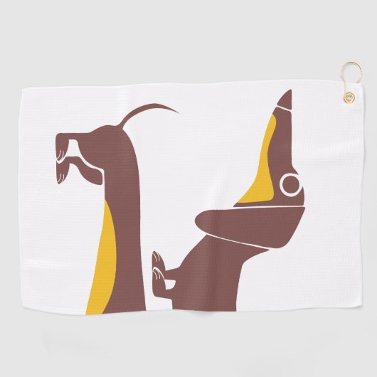 Funny niedliche Dackel für Langhundeeltern Golfhandtuch (Horizontal)