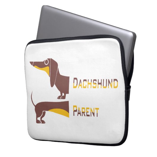 Funny niedliche Dackel für Langhundeeltern Laptopschutzhülle (Vorderseite Links)