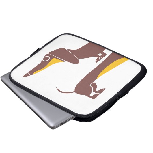 Funny niedliche Dackel für Langhundeeltern Laptopschutzhülle (Vorne Knopf)