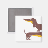 Funny niedliche Dackel für Langhundeeltern Magnet (Vorderseite/Rückseite)