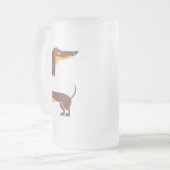 Funny niedliche Dackel für Langhundeeltern Mattglas Bierglas (Vorderseite Links)