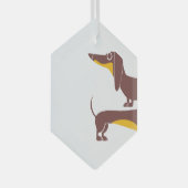 Funny niedliche Dackel für Langhundeeltern Ornament Aus Glas (Vorderseite Rechts)