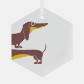 Funny niedliche Dackel für Langhundeeltern Ornament Aus Glas (Rückseite)