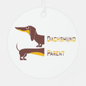 Funny niedliche Dackel für Langhundeeltern Ornament Aus Metall (Rückseite)