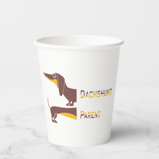 Funny niedliche Dackel für Langhundeeltern Pappbecher (Vorderseite)