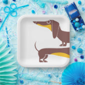 Funny niedliche Dackel für Langhundeeltern Pappteller (Party)