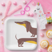 Funny niedliche Dackel für Langhundeeltern Pappteller (Party)