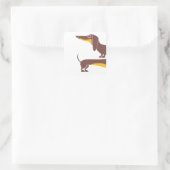 Funny niedliche Dackel für Langhundeeltern Quadratischer Aufkleber (Tasche)