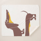 Funny niedliche Dackel für Langhundeeltern Sherpadecke (Vorderseite (Horizontal))