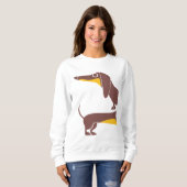 Funny niedliche Dackel für Langhundeeltern Sweatshirt (Vorne ganz)