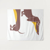 Funny niedliche Dackel für Langhundeeltern Wandteppich (Vorderseite (Horizontal))