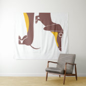 Funny niedliche Dackel für Langhundeeltern Wandteppich (Beispiel (Horizontal))