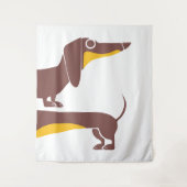 Funny niedliche Dackel für Langhundeeltern Wandteppich (Vorderseite)