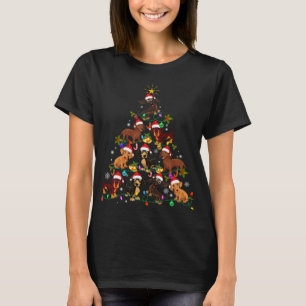 Funny Niedliche Dackel Weihnachtsbaum Haustier Hun T-Shirt