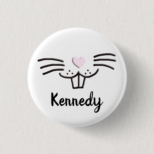 Funny niedliche Grill individuelle Name Ostereierj Button (Vorderseite)