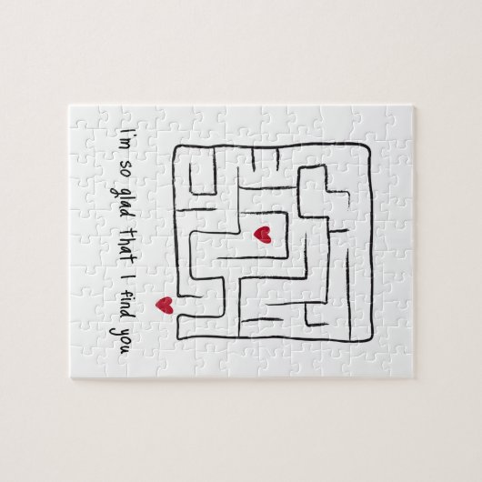 Funny Niedliche handgezogen Maze Valentine Geschen Puzzle (Horizontal)