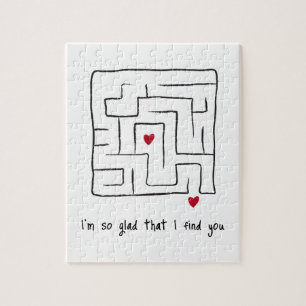 Funny Niedliche handgezogen Maze Valentine Geschen Puzzle