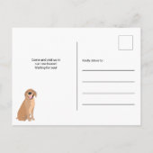Funny niedliche Labrador Hunde-Illustration bewegt Ankündigungspostkarte (Rückseite)
