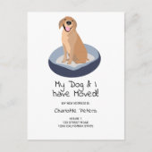 Funny niedliche Labrador Hunde-Illustration bewegt Ankündigungspostkarte (Vorderseite)