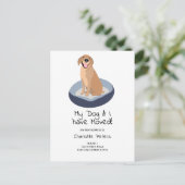 Funny niedliche Labrador Hunde-Illustration bewegt Ankündigungspostkarte (Stehend Vorderseite)