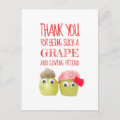 Funny niedliche Traube Freund Valentine's Day Post Postkarte (Vorderseite)