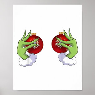 Funny Niedliche Weihnachts-Herzhandfamilie für Wei Poster