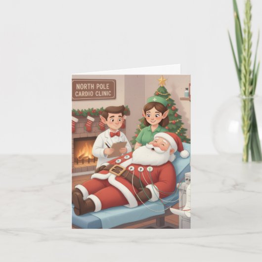 Funny/Niedliche Weihnachtskarte für EKG Techs Karte (Vorderseite)