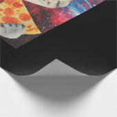 Funny Niedliche Weltraumgalaxie Cat Meme Pizza Tac Geschenkpapier (Ecke)