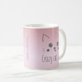 Funny Niedlichen Monogram Crazy Cat Lady Blush Pin Kaffeetasse (VorderseiteRechts)