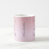 Funny Niedlichen Monogram Crazy Cat Lady Blush Pin Kaffeetasse (Mittel)