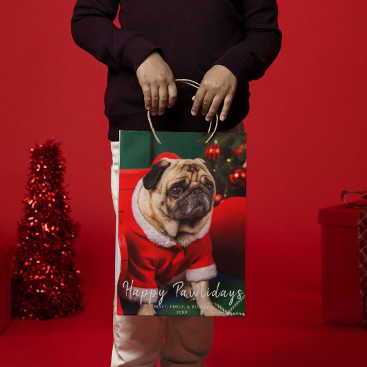 Funny Niedlichen Weihnachts-Hund Pet Lover Foto Fe Mittlere Geschenktüte