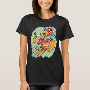 Funny niedlicher Cartoon Papagei Strickwoll Strick T-Shirt